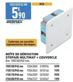 Dim - Boîte De Dérivation Stopair Multimat + Couvercle - Debblex - Promo et Caractéristiques Incluses