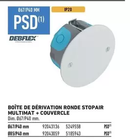 Boîte de Dérivation Ronde Stopair Multimat avec Couvercle - Dim Debblex