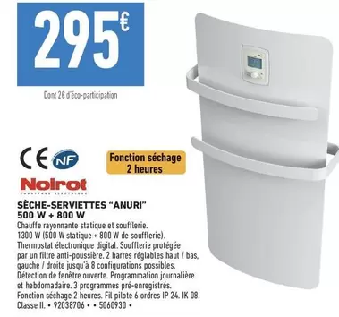 Noirot - Sèche-serviettes "anuri" 500 W +800 W