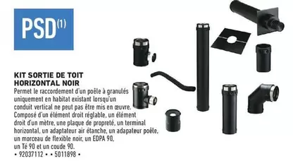 Psd - Kit Sortie De Toit Horizontal Noir