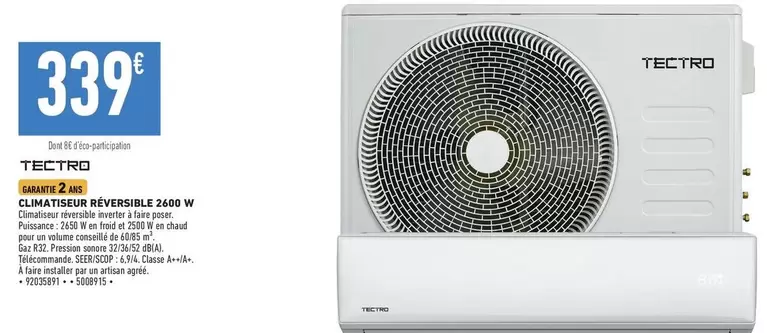 Tectro - Climatisur Réversible 2400 W