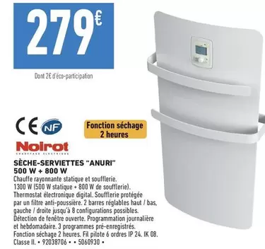 Noirot - Sèche-serviettes "Anuri" 500 W +800 W