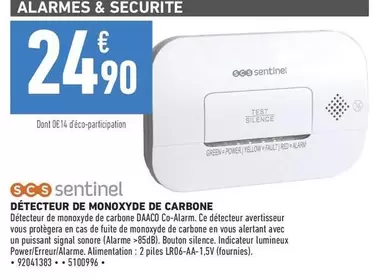 Signal - Ses Sentinel : Détecteur de Monoxyde de Carbone avec Promo et Caractéristiques Avancées