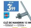 Clé De Mandrin 13 Mm