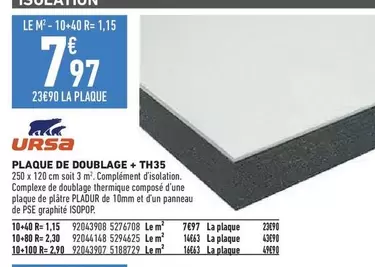 Ursa - Plaque De Doublage + Th35