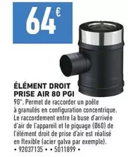 Élément Droit Prise Air 80 Pgi