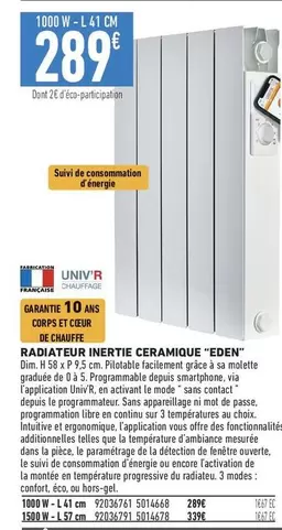 Dim - Radiateur Inertie Ceramique "edn"