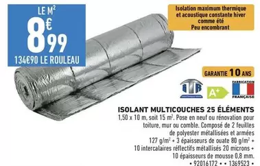 Isolant Multicouches 25 Éléments