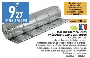 Isolant Multicuches Eléments Laine De Mouton