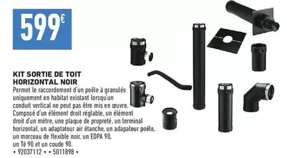 Kit Sortie De Toit Horizontal Noir