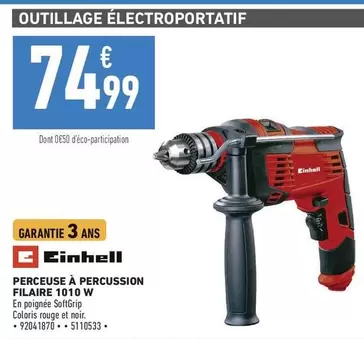 Einhell - Perceuse A Percussion Filaire 1010 W