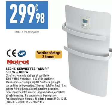 Noirot - Sèche-serviettes "Anuri" 500 W +800 W