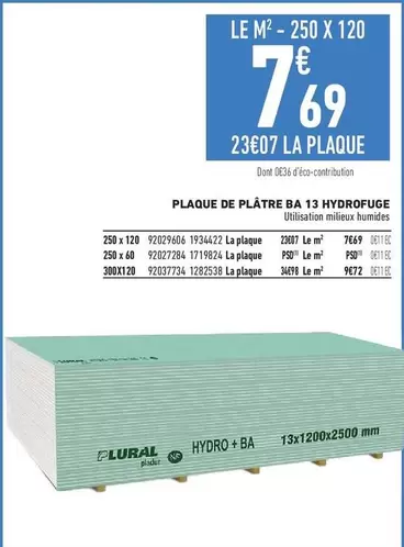 Na! - Plaque De Plátre Ba 13 Hydropluge