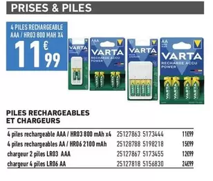 Varta - Piles Rechargeables Et Chargeurs