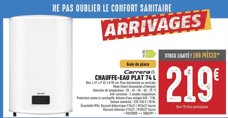 Dim - Chauffe-eau Plat 74 L