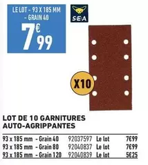 Sea - Lot De 10 Garnitures Auto-agrippantes