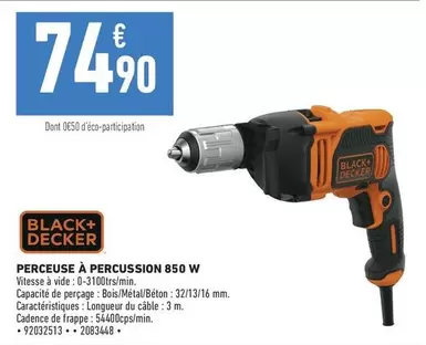 Black & Decker - Perceuse A Percussion 850 W