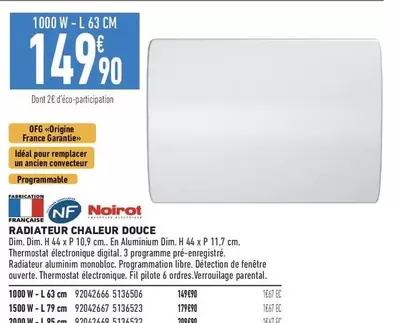 Noirot - Radiateur Chaleur Douce