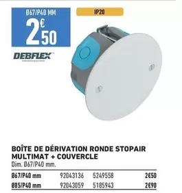 Boîte de dérivation ronde Stopair Multimat avec couvercle - Debblex