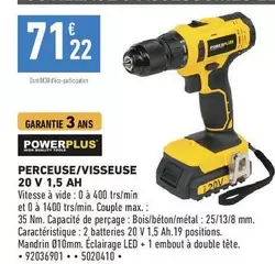 Power plus - Perceuse/visseuse 20 V 1,5 Ah