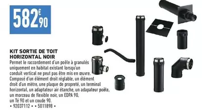 Kit Sortie De Toit Horizontal Noir