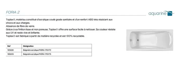 Aquarine - Foria 2 offre sur Yesss Electrique