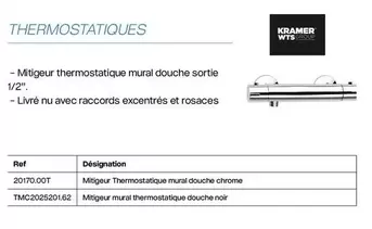 Kramer - Thermostatiques offre sur Yesss Electrique