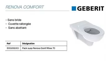 Geberit - Renova Comfort offre sur Yesss Electrique