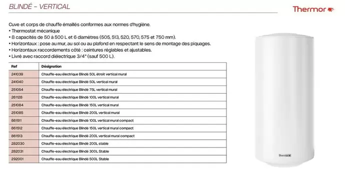 Thermor - Blindé Vertical offre sur Yesss Electrique