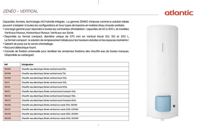 Atlantic - Zeneo-Vertical offre sur Yesss Electrique