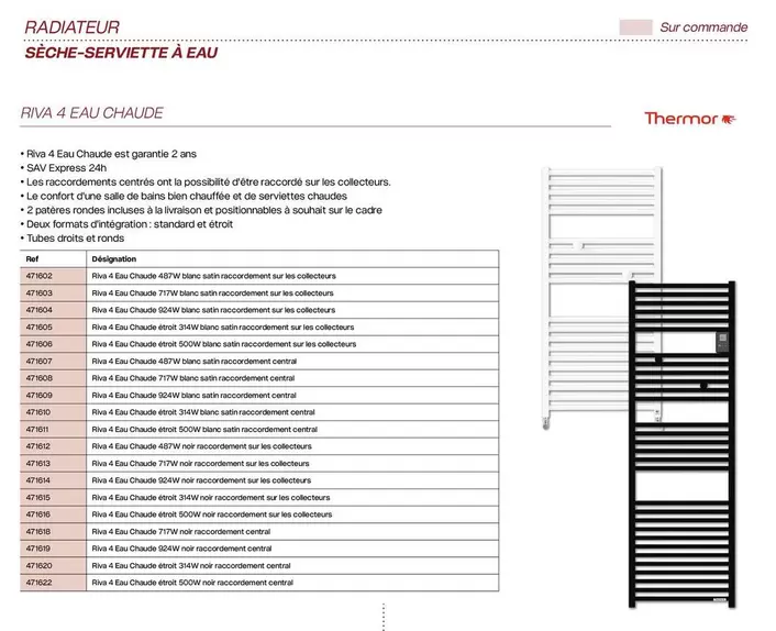 Thermor - Radiateur Sèche Serviette A Eau offre sur Yesss Electrique