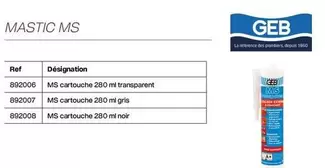 Geb - Mastic MS offre sur Yesss Electrique