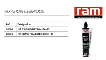 Ram - Fixation Chimique offre sur Yesss Electrique