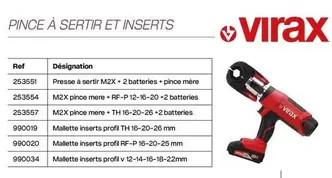 Virax - Pince A Sertir Et Inserts offre sur Yesss Electrique