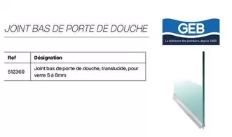 Joint Bas De Porte De Douche offre sur Yesss Electrique