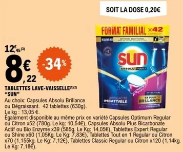 Sun - nettoyage lave-vaisselle