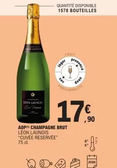 Brut - Leon Launois - AOP Champagne 'Cuvée Réserve' - Élégance et raffinement en bouteille