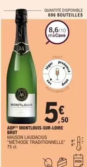 Brut Maison Laudacius - AOP Montlouis Sur-Loire : Un vin pétillant d'exception