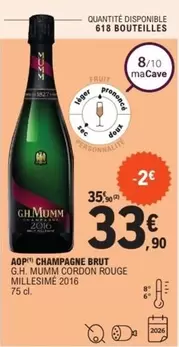 G.H. Mumm Cordon Rouge AOP Champagne Brut Millésime 2016 - Édition limitée exceptionnelle