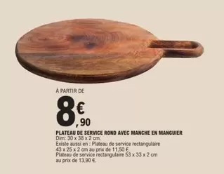 Plateau de Service Rond en Manguier - Élégance Naturelle pour vos Repas