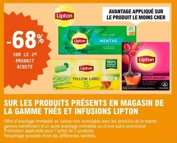 Lipton : Découvrez notre gamme de thés et infusions en promotion en magasin - saveurs et bienfaits à portée de main