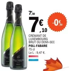 Brut Poll-Fabaire Crémant de Luxembourg - Demi-Sec : Un délice pétillant à découvrir