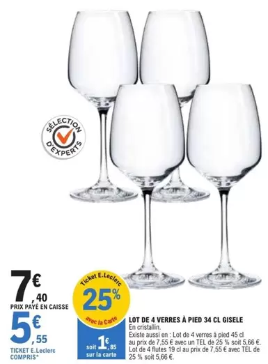 Lot De 4 Verres À Pied