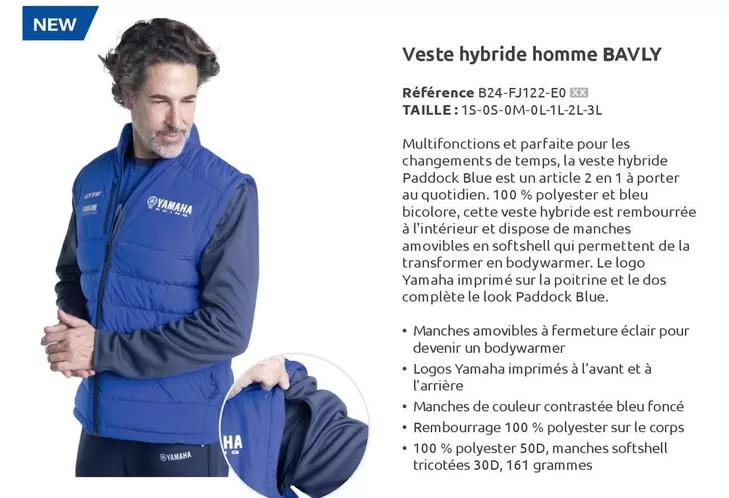 Veste Hybride Homme Bavly offre sur Yamaha