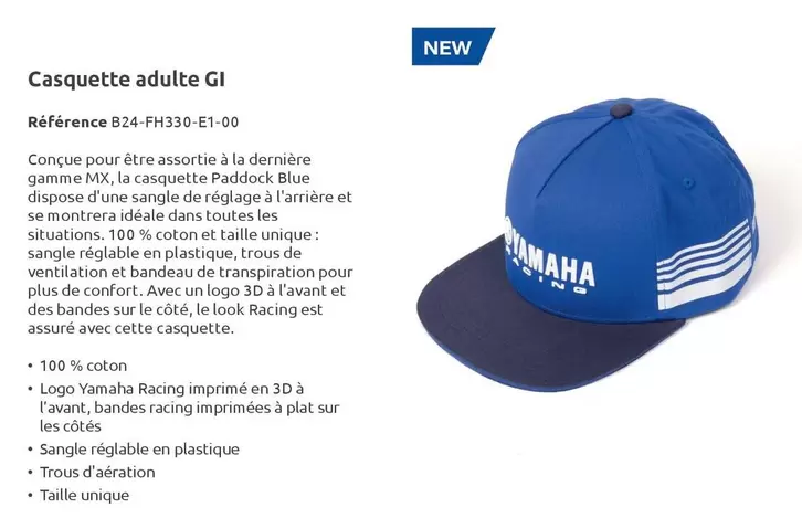 Yamaha - Casquette Adulte Gi offre sur Yamaha