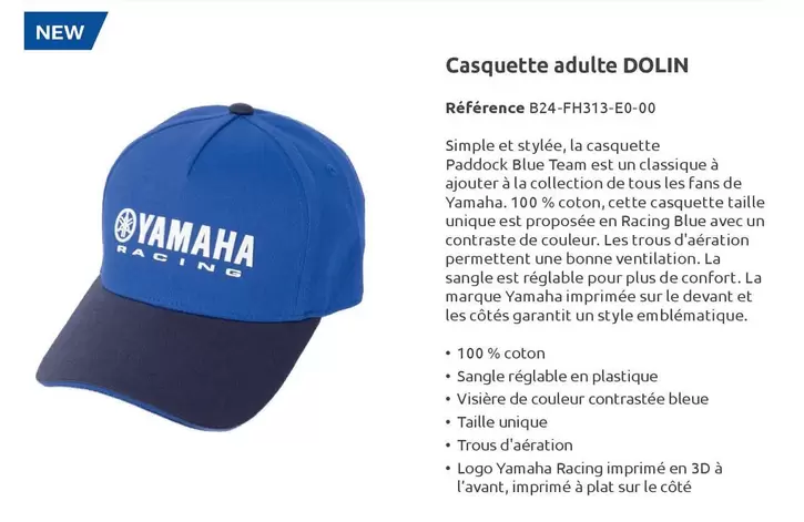 Yamaha - Casquette Adulte Dolin offre sur Yamaha