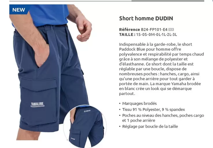 Yamaha - Short Homme Dudin offre sur Yamaha