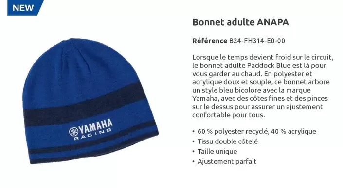 Yamaha - Bonnet Adulte Anapa offre sur Yamaha