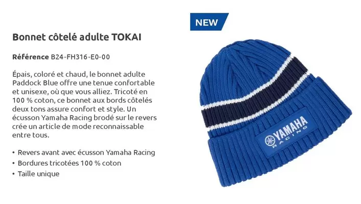 Yamaha - Bonnet Cotele Adulte Tokai offre sur Yamaha