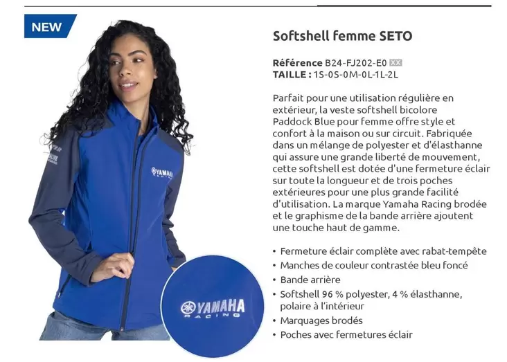 Yamaha - Softshell Femme Seto offre sur Yamaha